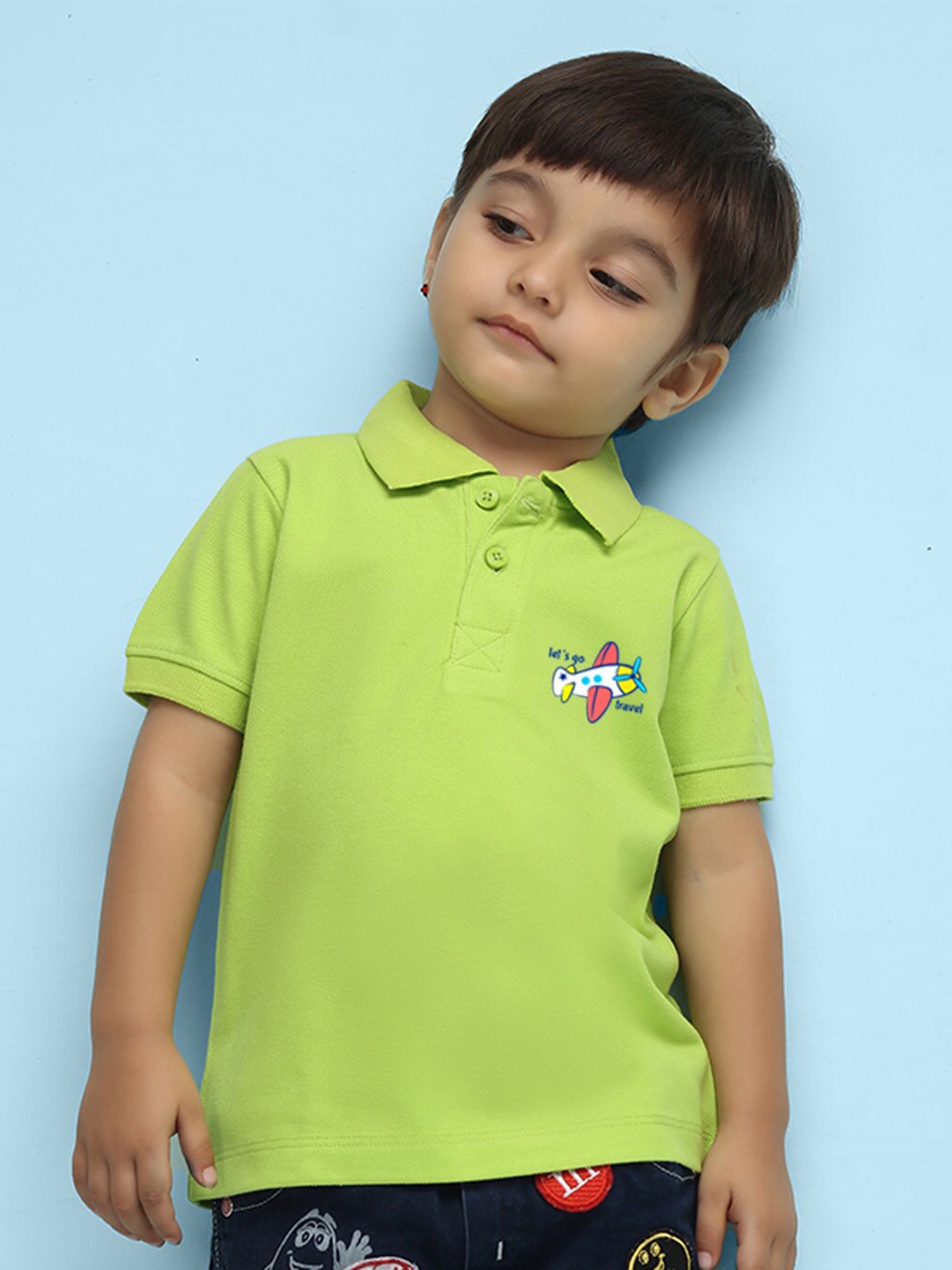 

NUSYL Kids Polo Collar Short Sleeves T-shirt, Green