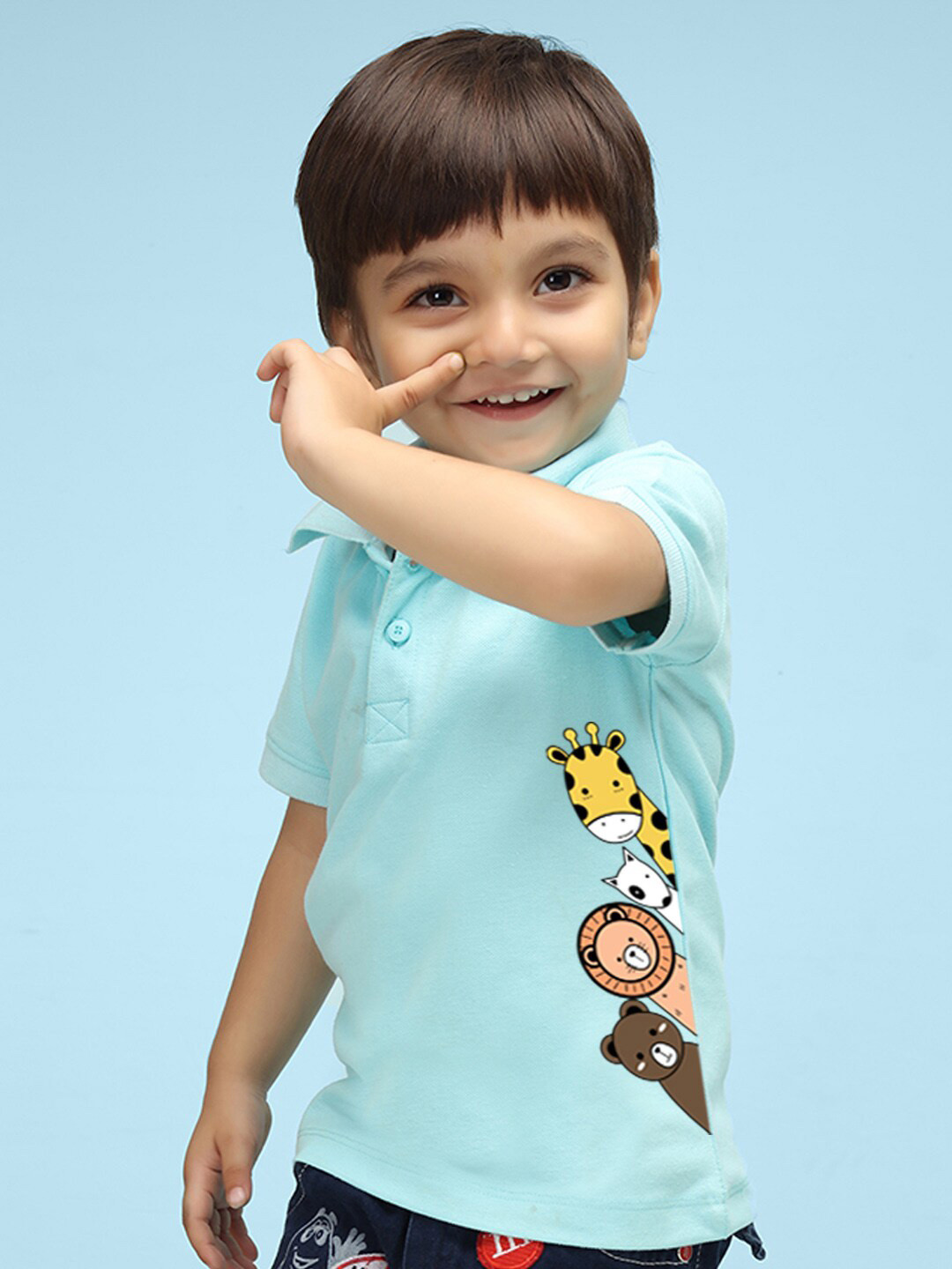 

NUSYL Kids Polo Collar Short Sleeve T-shirt, Blue