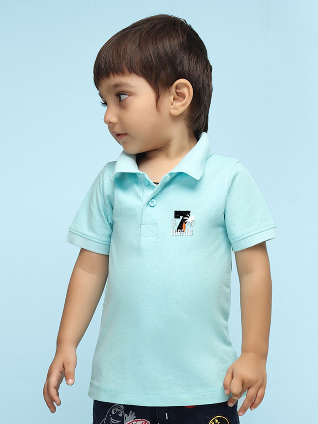 

NUSYL Kids Polo Collar Short Sleeves T-shirt, Sea green