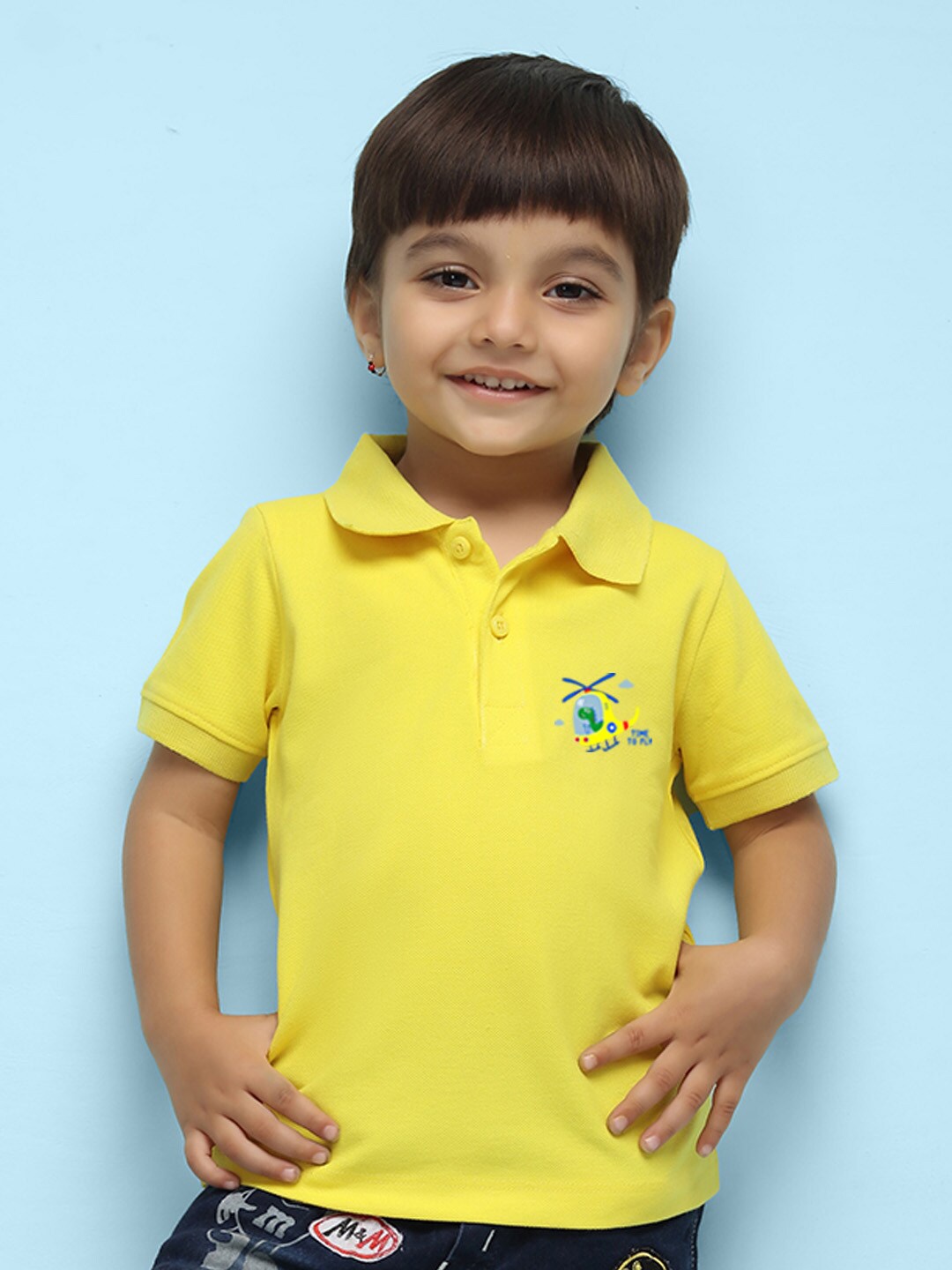 

NUSYL Kids Polo Collar Short Sleeves T-shirt, Yellow