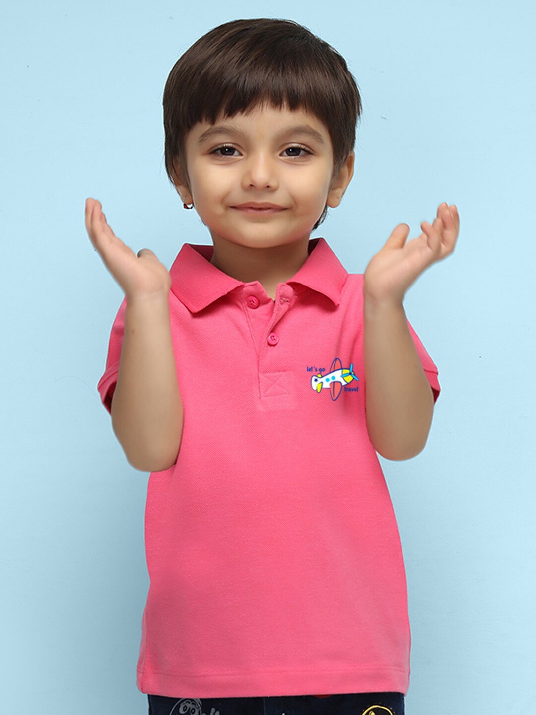 

NUSYL Kids Polo Collar Short Sleeves T-shirt, Pink