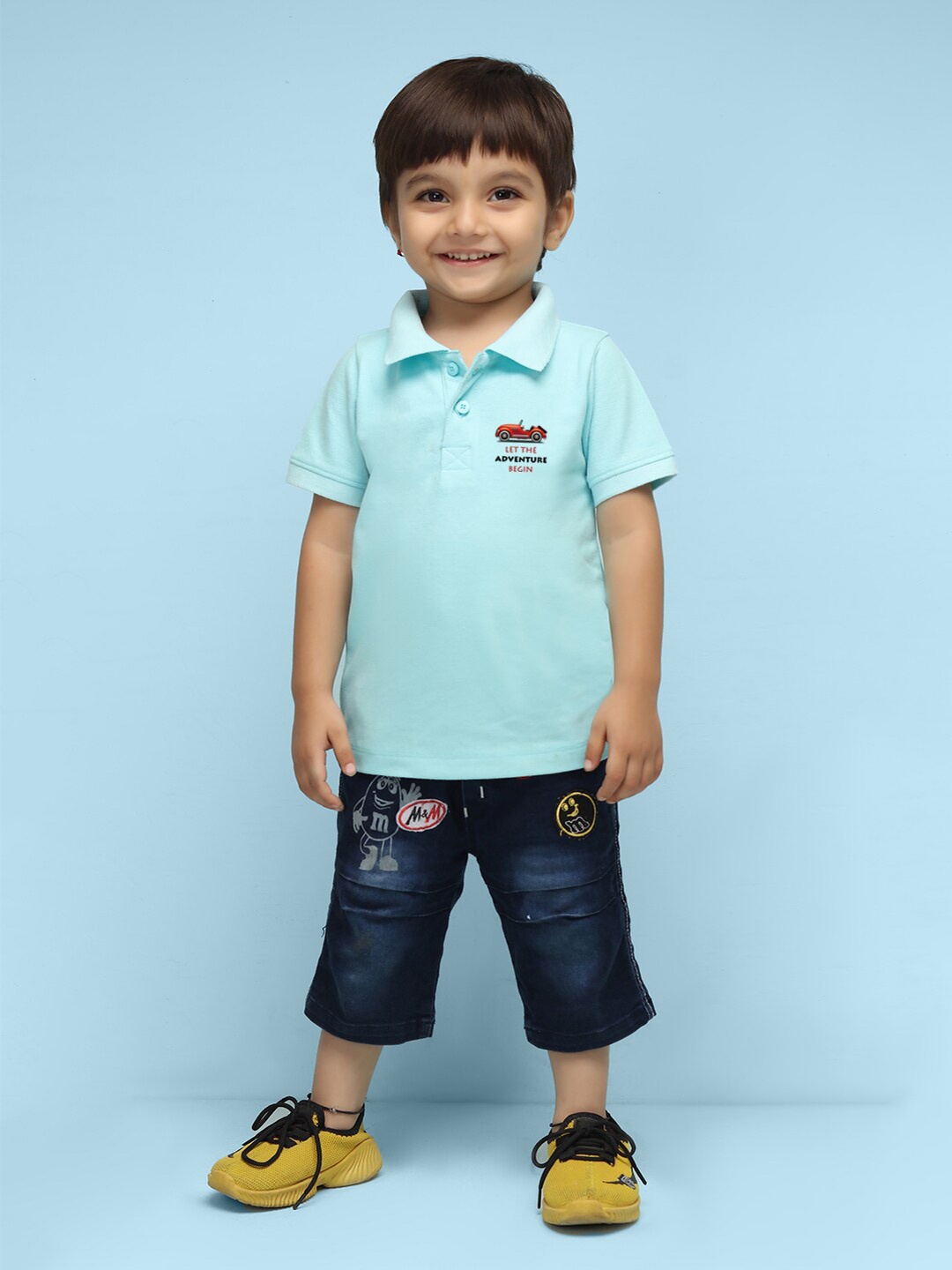 

NUSYL Kids Polo Collar Short Sleeves T-shirt, Blue