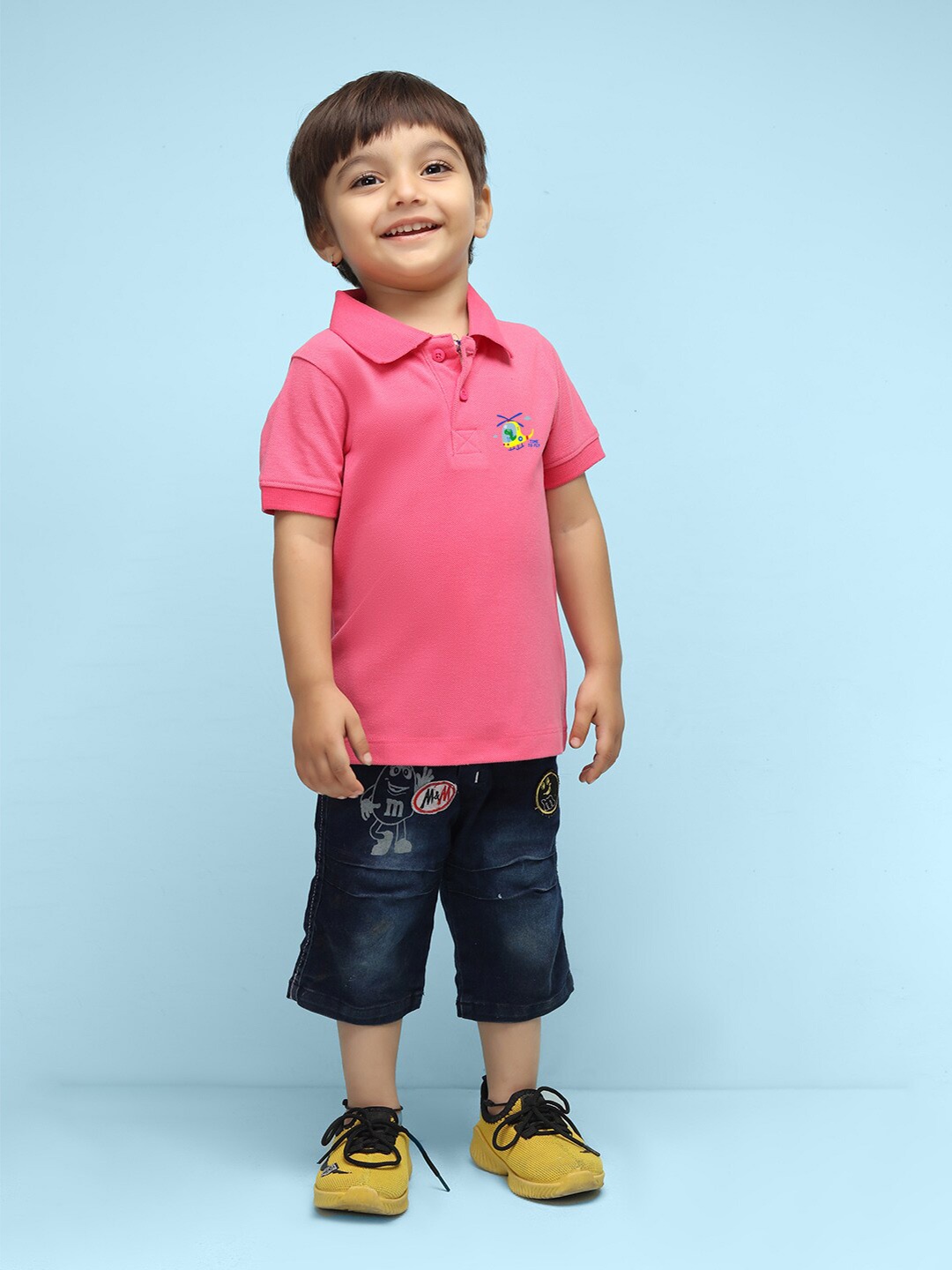 

NUSYL Kids Polo Collar Short Sleeves T-shirt, Pink