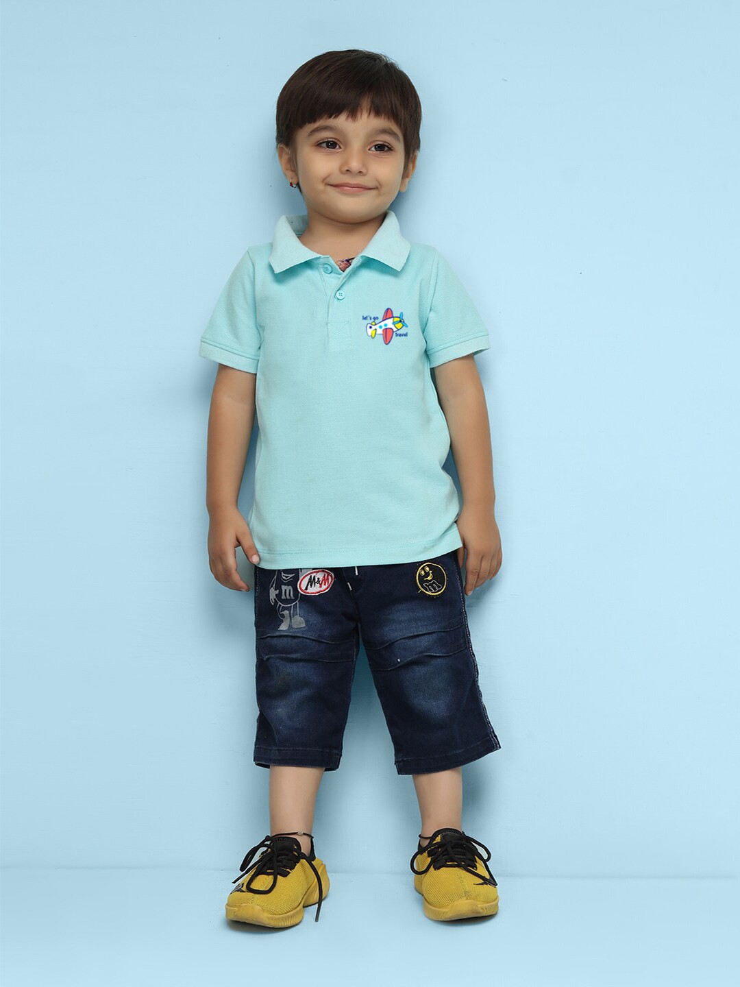 

NUSYL Kids Polo Collar Short Sleeves T-shirt, Blue