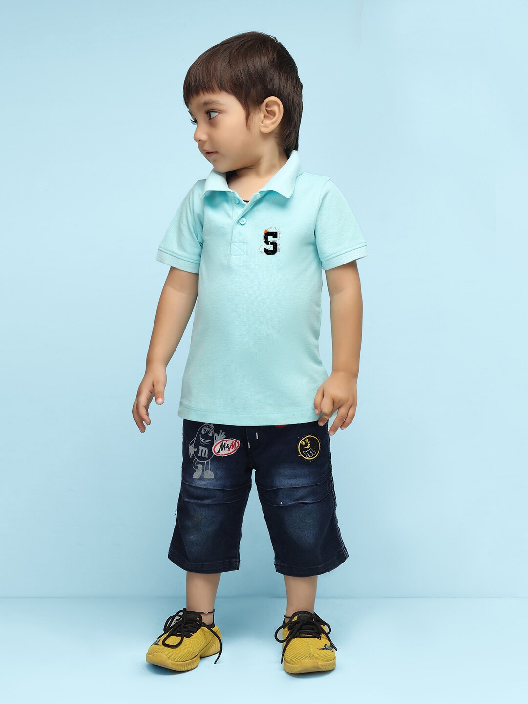 

NUSYL Kids Polo Collar Short Sleeves T-shirt, Blue
