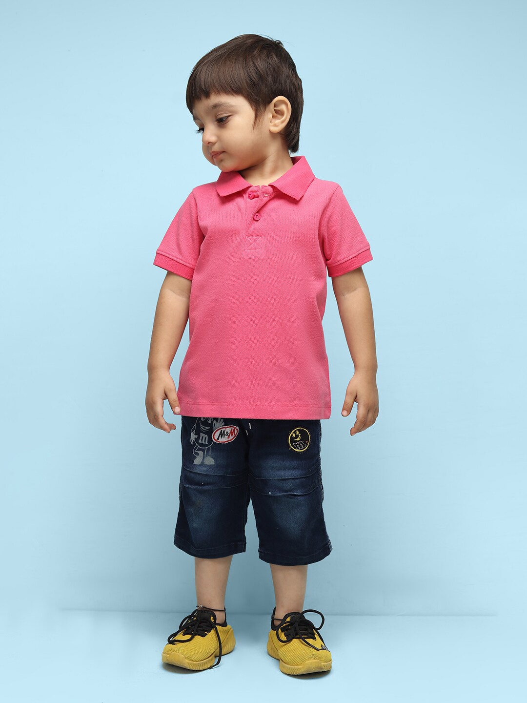 

NUSYL Boys Polo Collar T-shirt, Pink