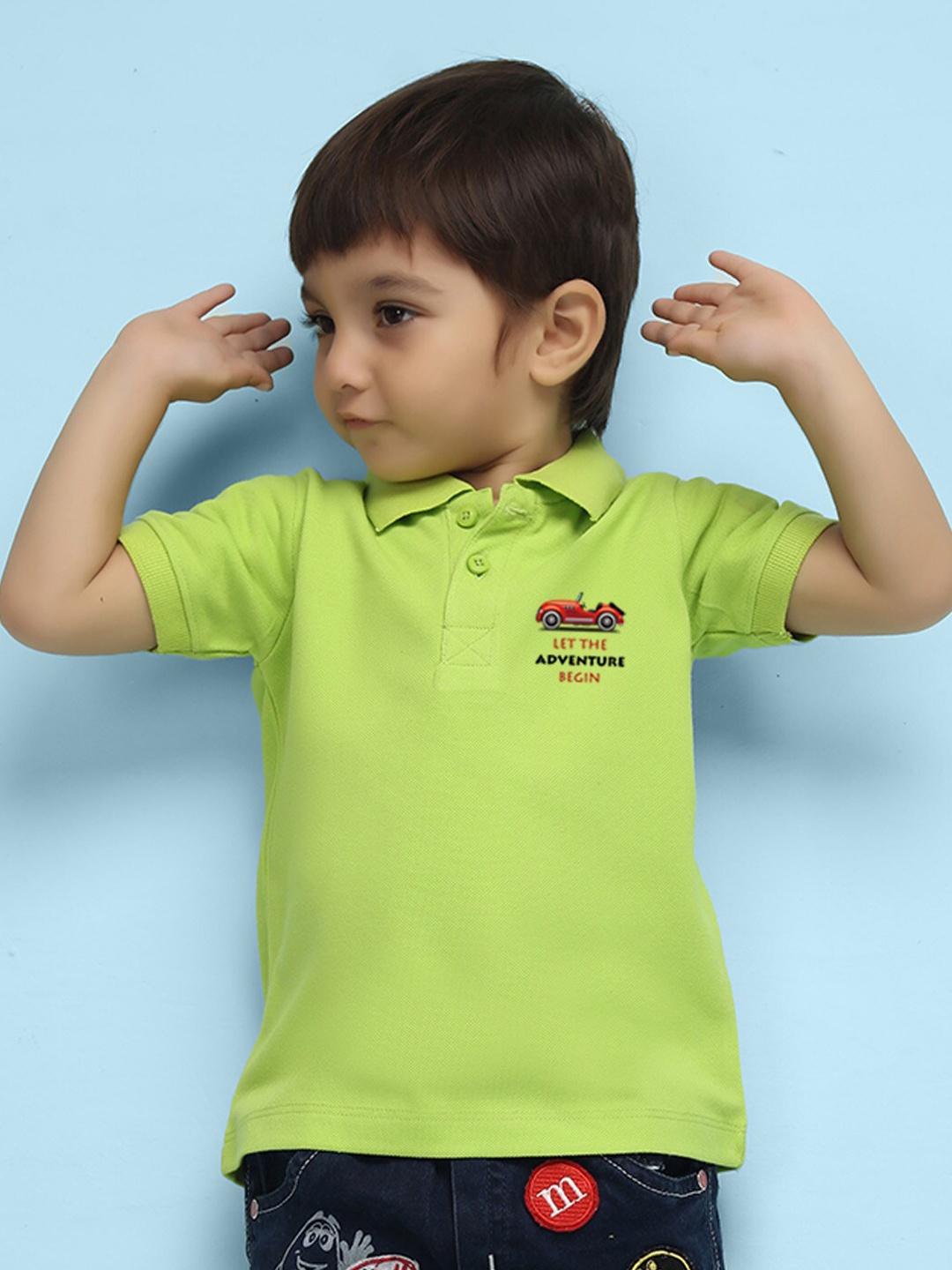 

NUSYL Kids Polo Collar T-shirt, Green