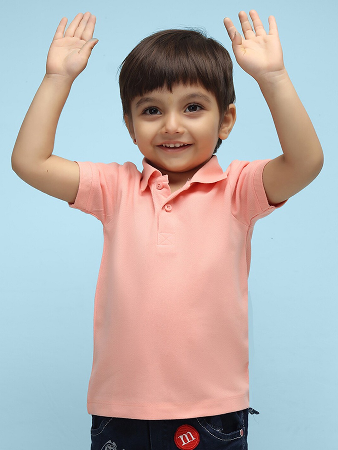 

NUSYL Kids Polo Collar Short Sleeves T-shirt, Peach
