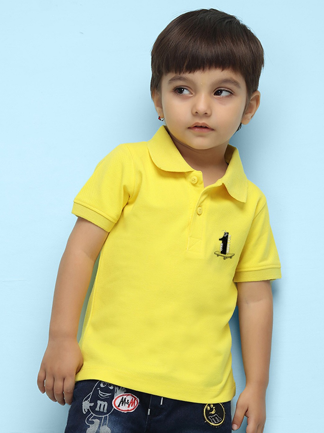 

NUSYL Kids Polo Collar Short Sleeve T-shirt, Yellow