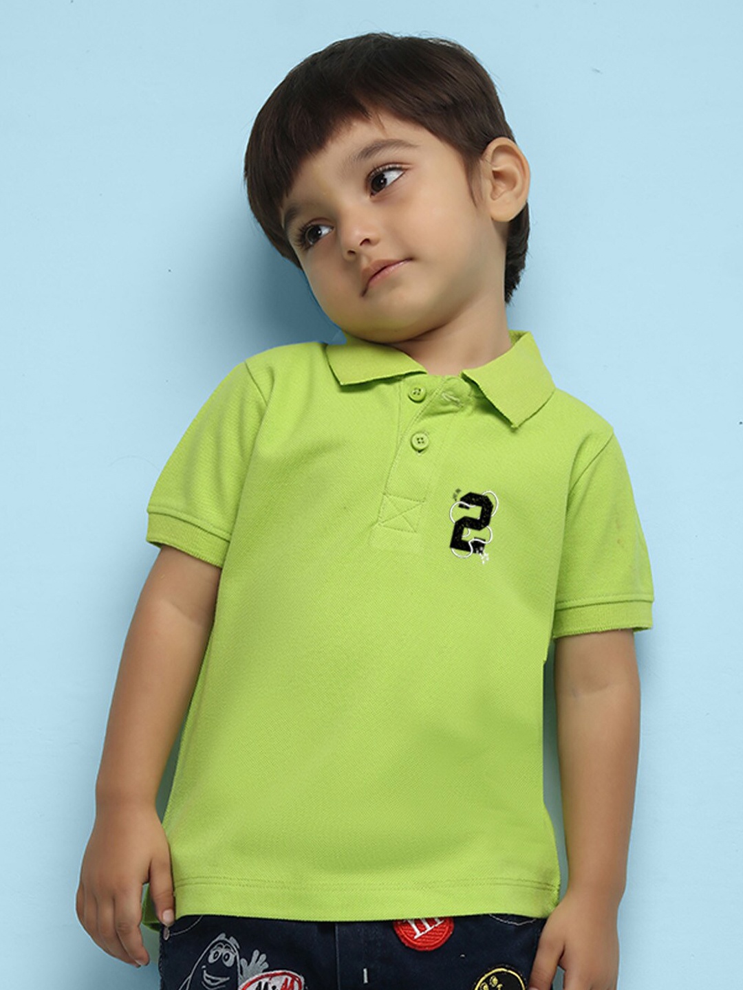 

NUSYL Kids Polo Collar Short Sleeve T-shirt, Green