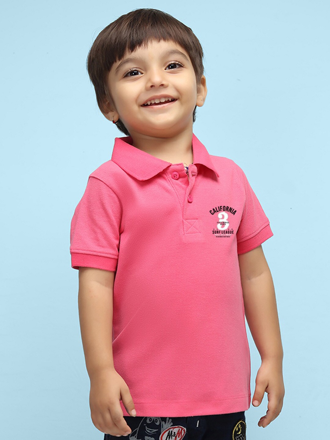 

NUSYL Kids Polo Collar Short Sleeves T-shirt, Pink