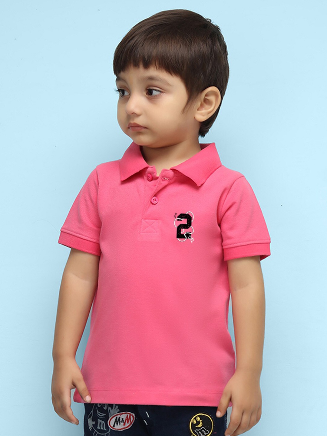 

NUSYL Boys Polo Collar T-shirt, Pink