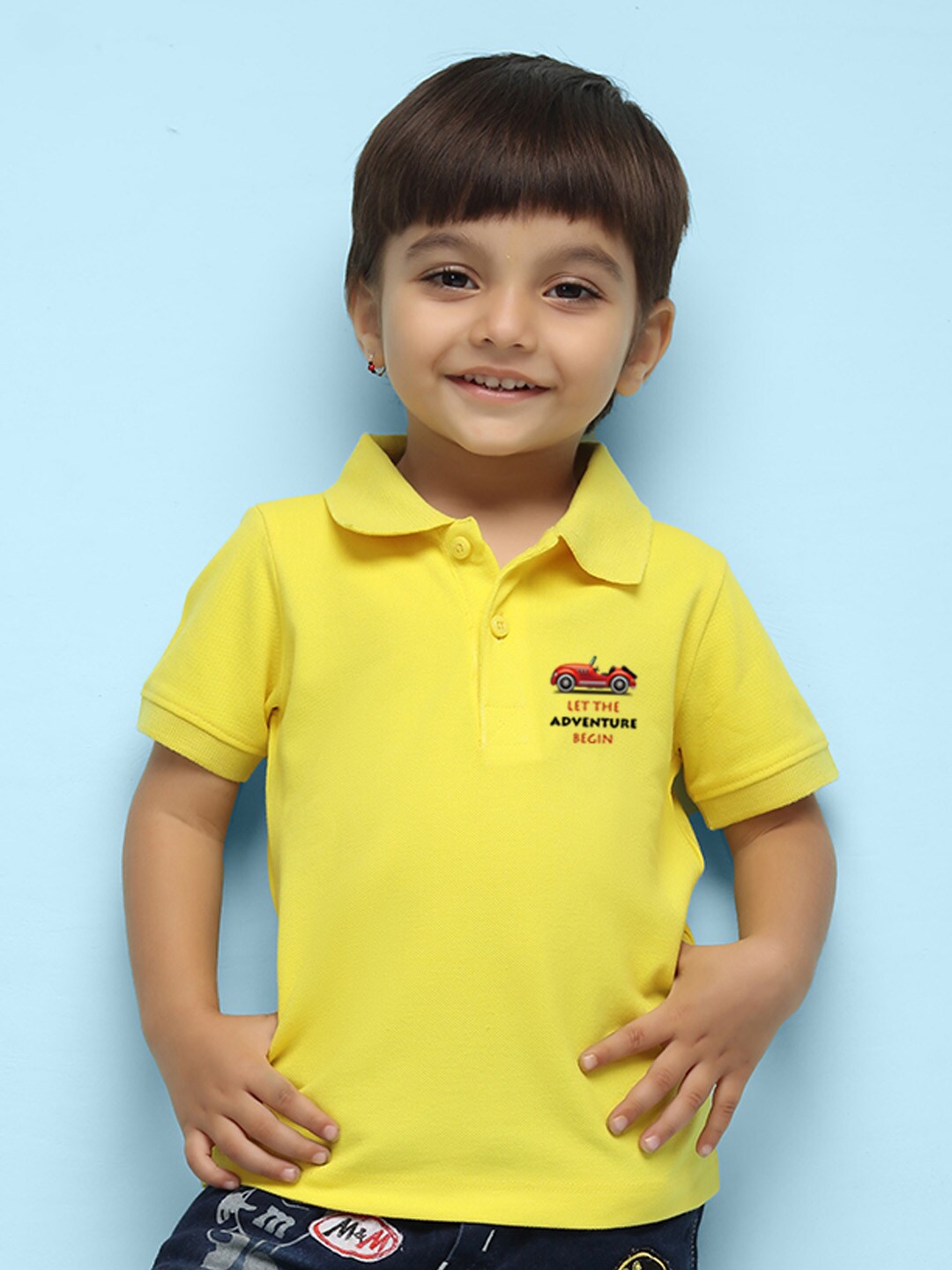 

NUSYL Boys Polo Collar T-shirt, Yellow