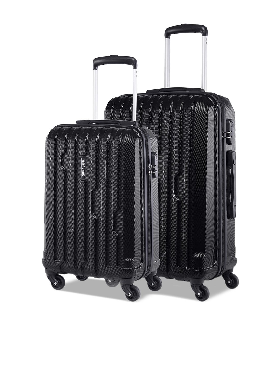 

Stony Brook by Nasher Miles Set Of 2 Textured Hard-Sided Trolley Suitcases, Black