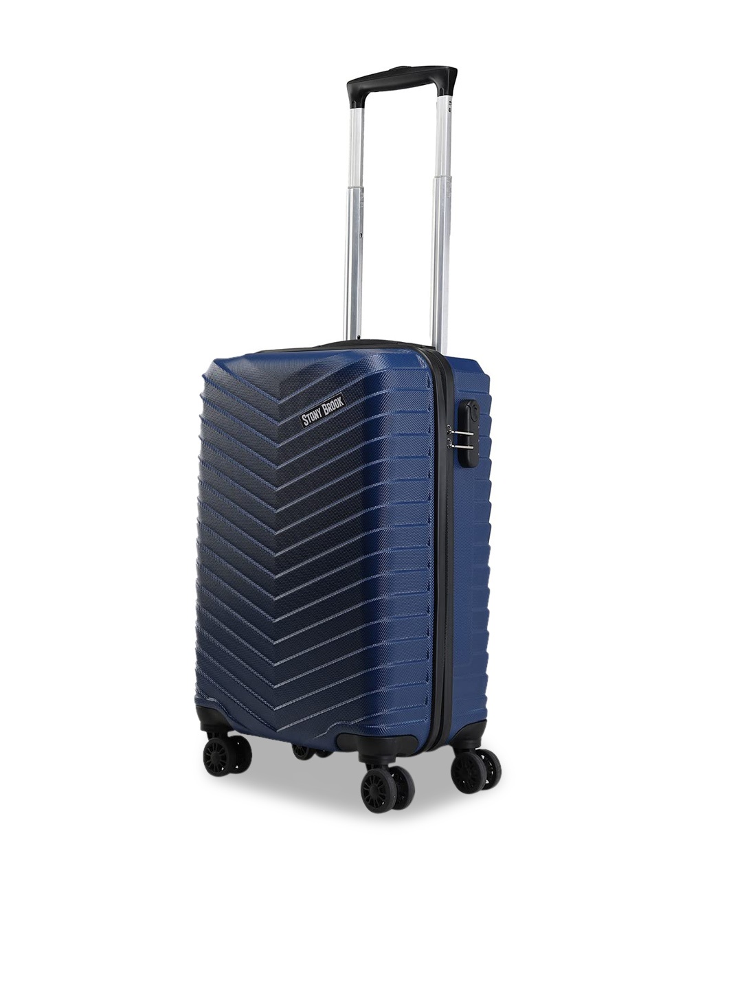 

Stony Brook by Nasher Miles Textured Hard Sided Cabin Trolley Suitcase, Navy blue