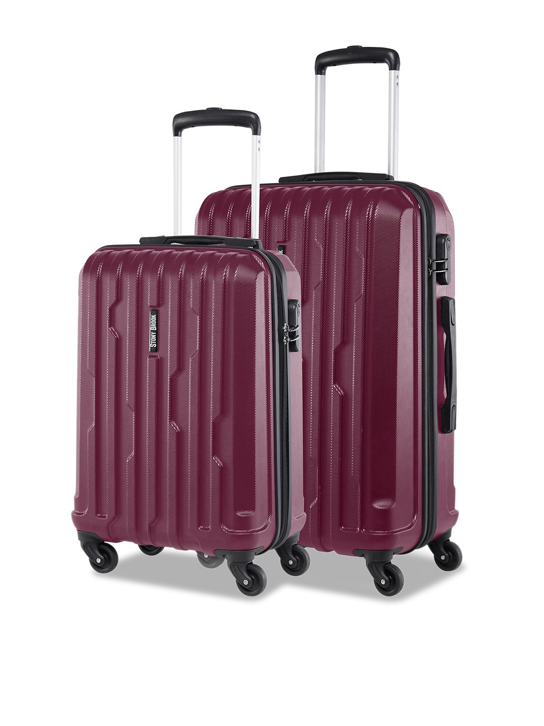

Stony Brook by Nasher Miles Set Of 2 Hard-Sided Trolley Suitcases, Red
