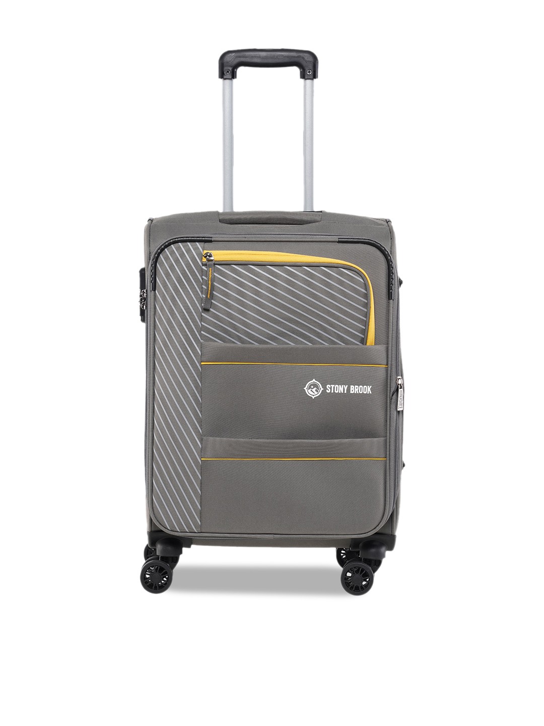 

Stony Brook by Nasher Miles Printed Soft-Sided Cabin Trolley Suitcase, Grey