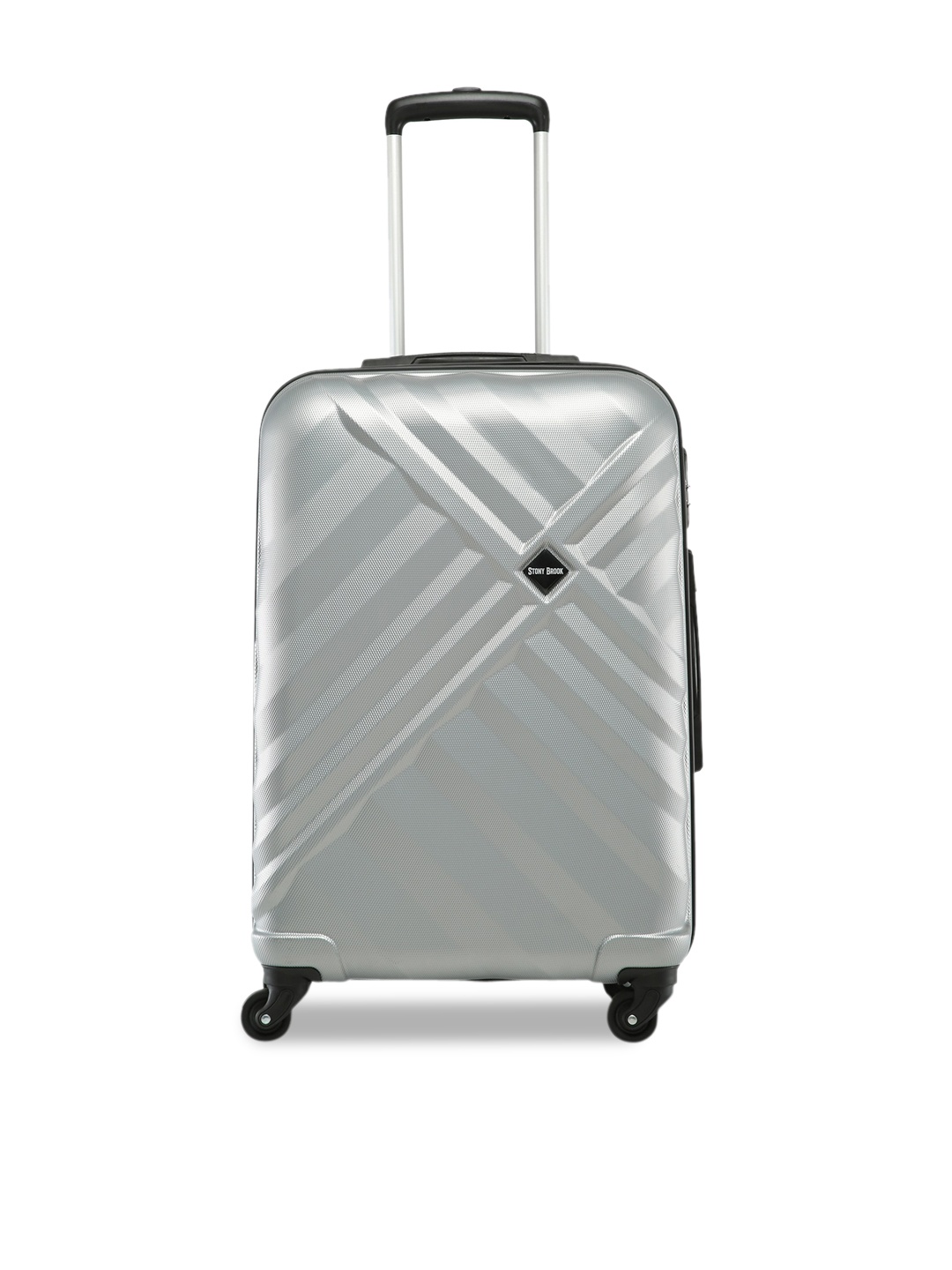 

Stony Brook by Nasher Miles Crystal Textured Hard Medium Trolley Suitcase - 65 cm, Silver