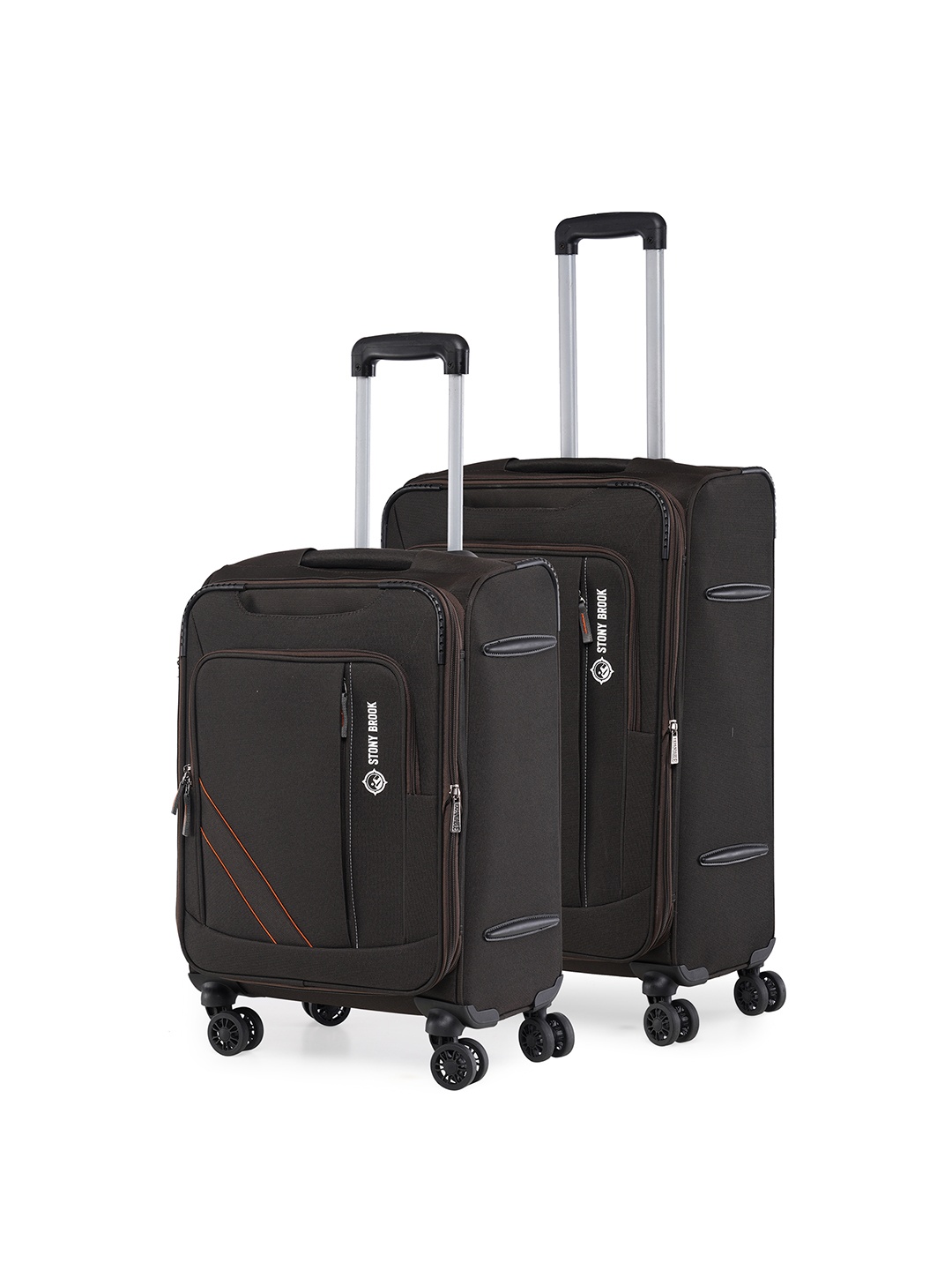 

Stony Brook by Nasher Miles Set Of 2 Thunder Soft-Sided Trolley Suitcases, Brown