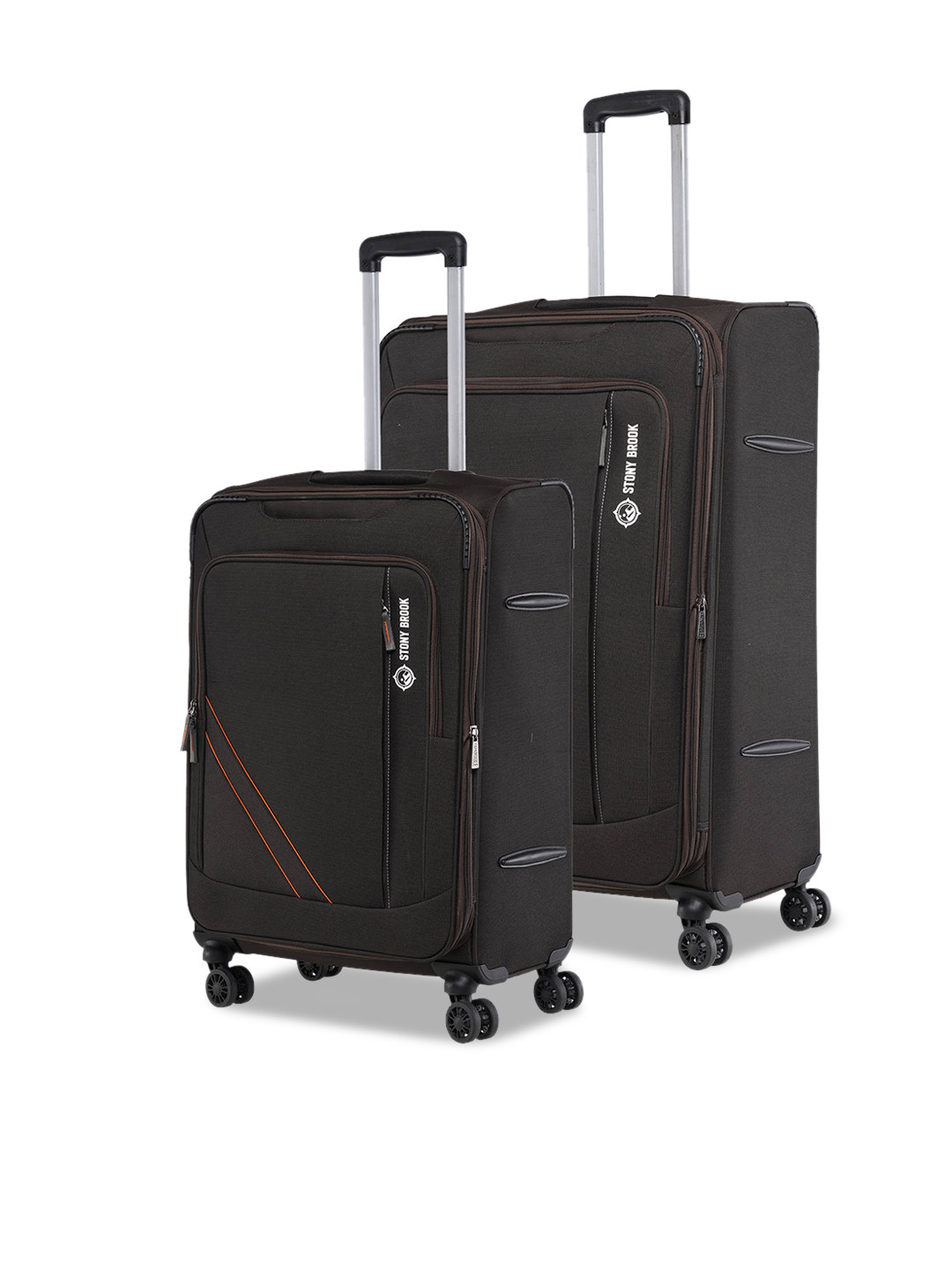 

Stony Brook by Nasher Miles Set Of 2 Textured Soft-Sided Trolley Suitcases, Brown
