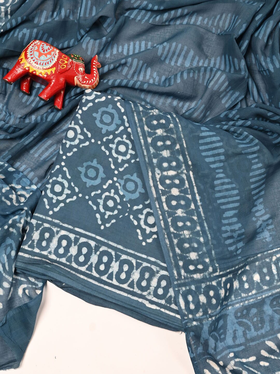 

Meena Bazaar Pure Cotton Unstitched Dress Material, Blue