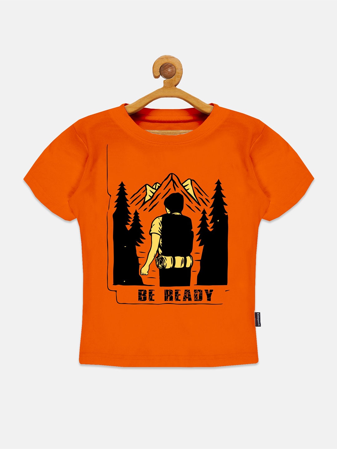 

KiddoPanti Boys Graphic Printed Pure cotton T-shirt, Orange