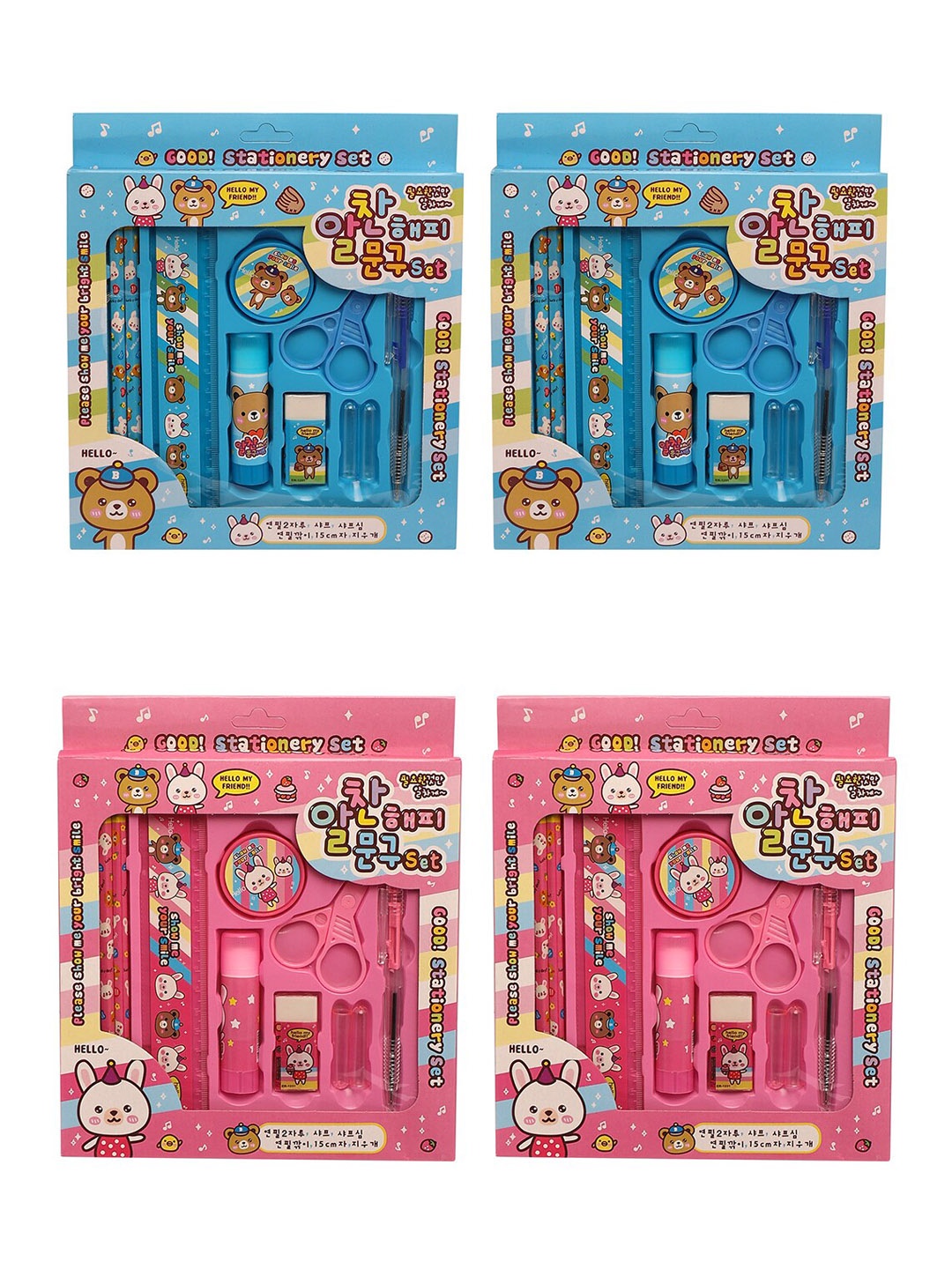 

PASSION PETALS Kids Set of 4 Birthday Stationary Return Gifts - 10 Pieces in Each Box, Blue
