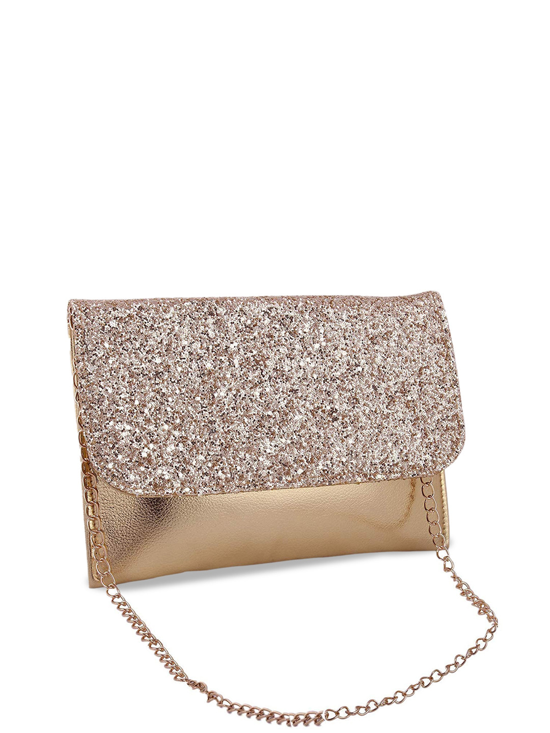 

DN Creation Embellished Textured Sling Bag, Gold