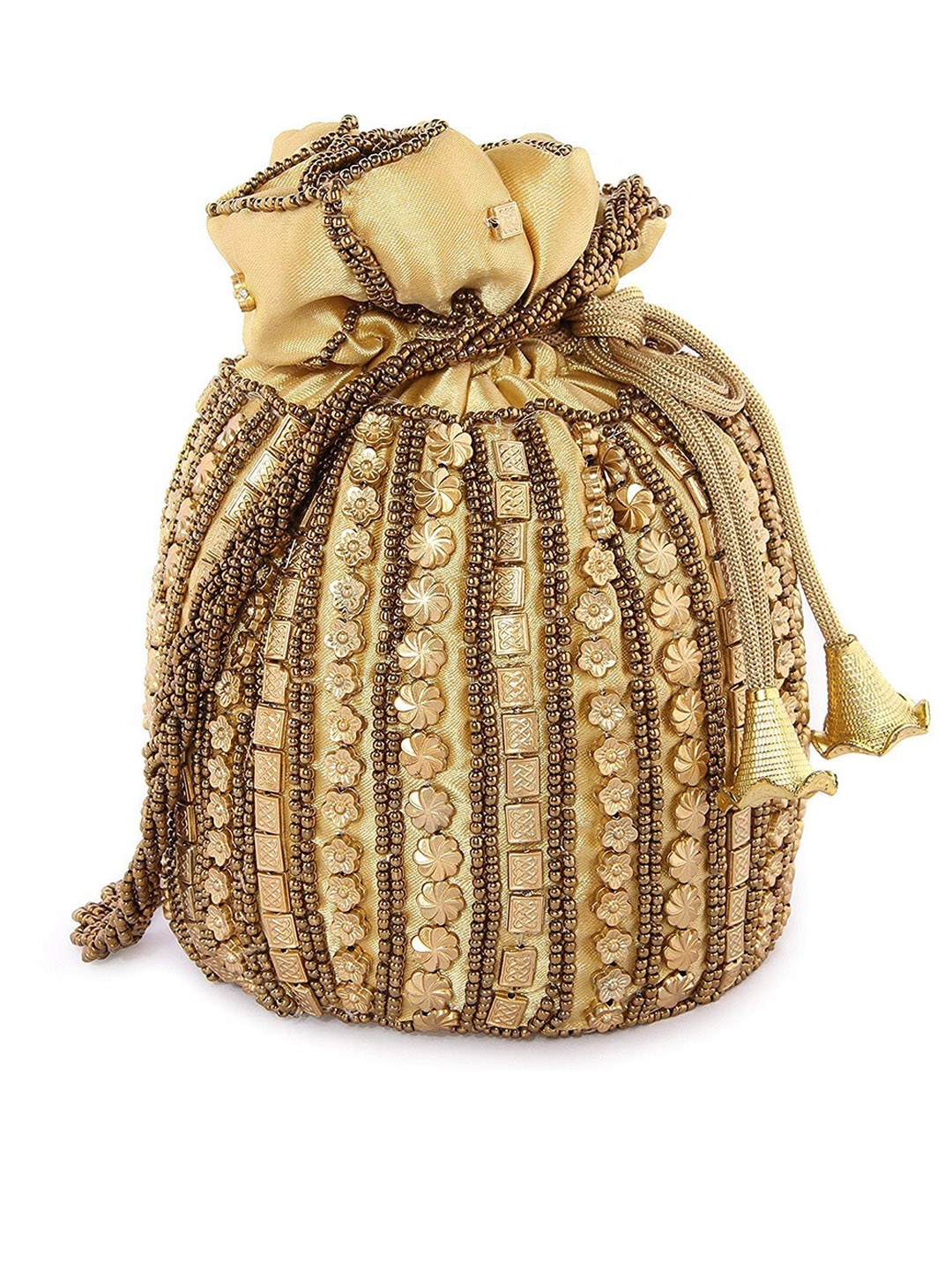 

DN Creation Embellished Potli Clutch, Gold