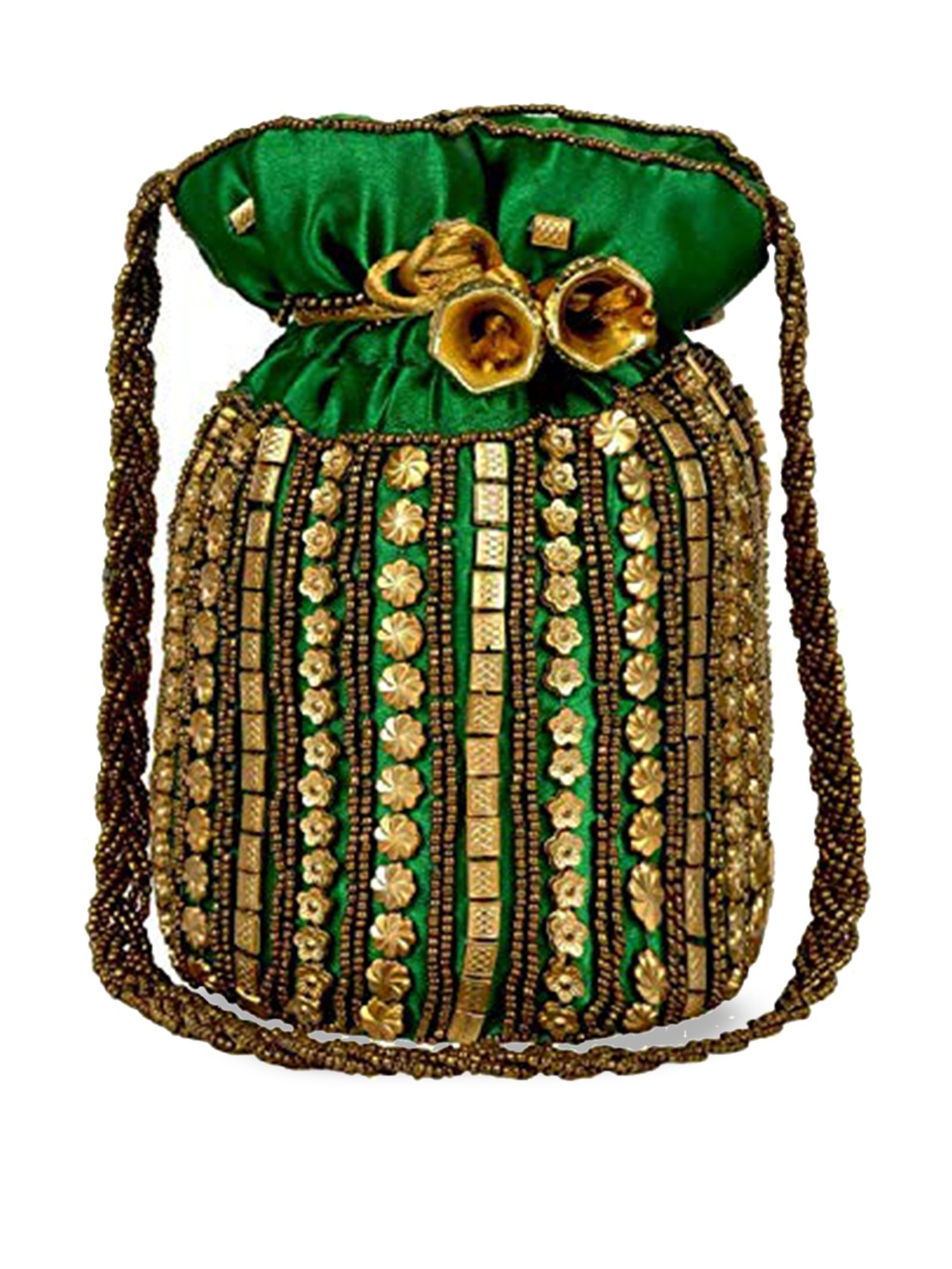 

DN Creation Embellished Potli Bag, Green