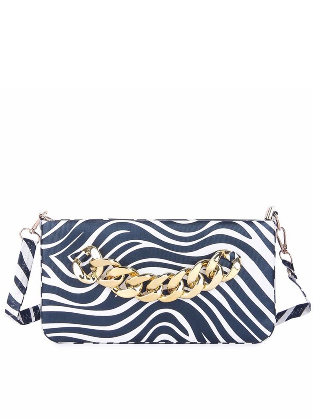 

DN Creation Printed Structured Sling Bag, Black