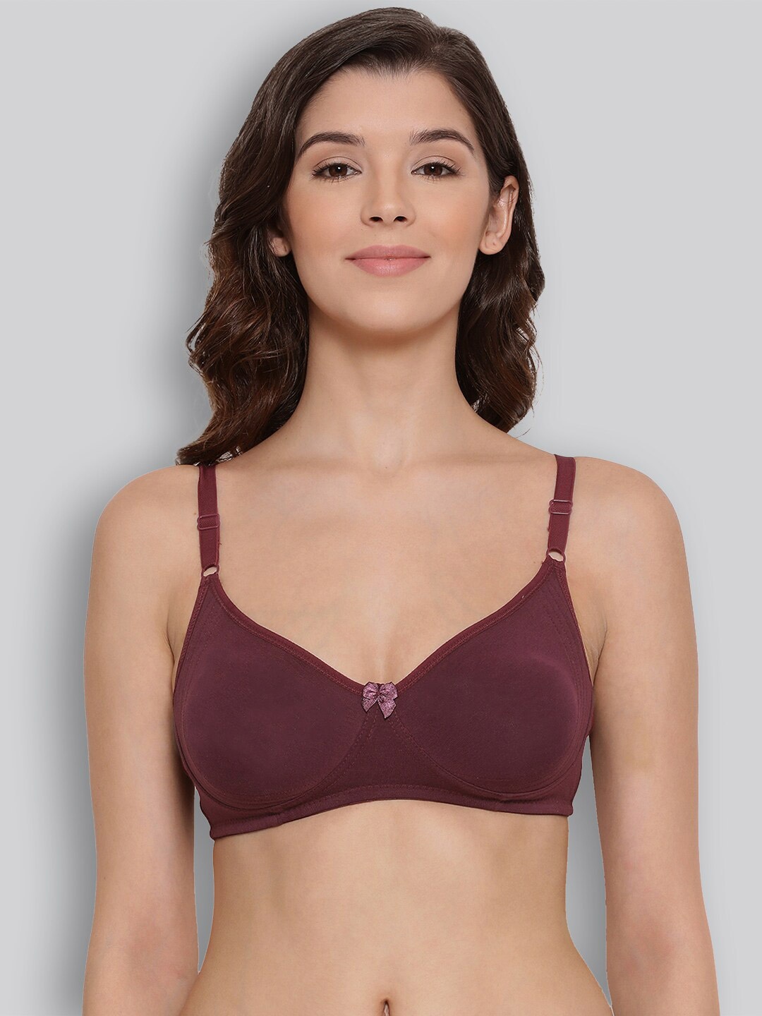 

LYRA Underwired Non-Padded Pure Cotton Moulded Bra, Maroon