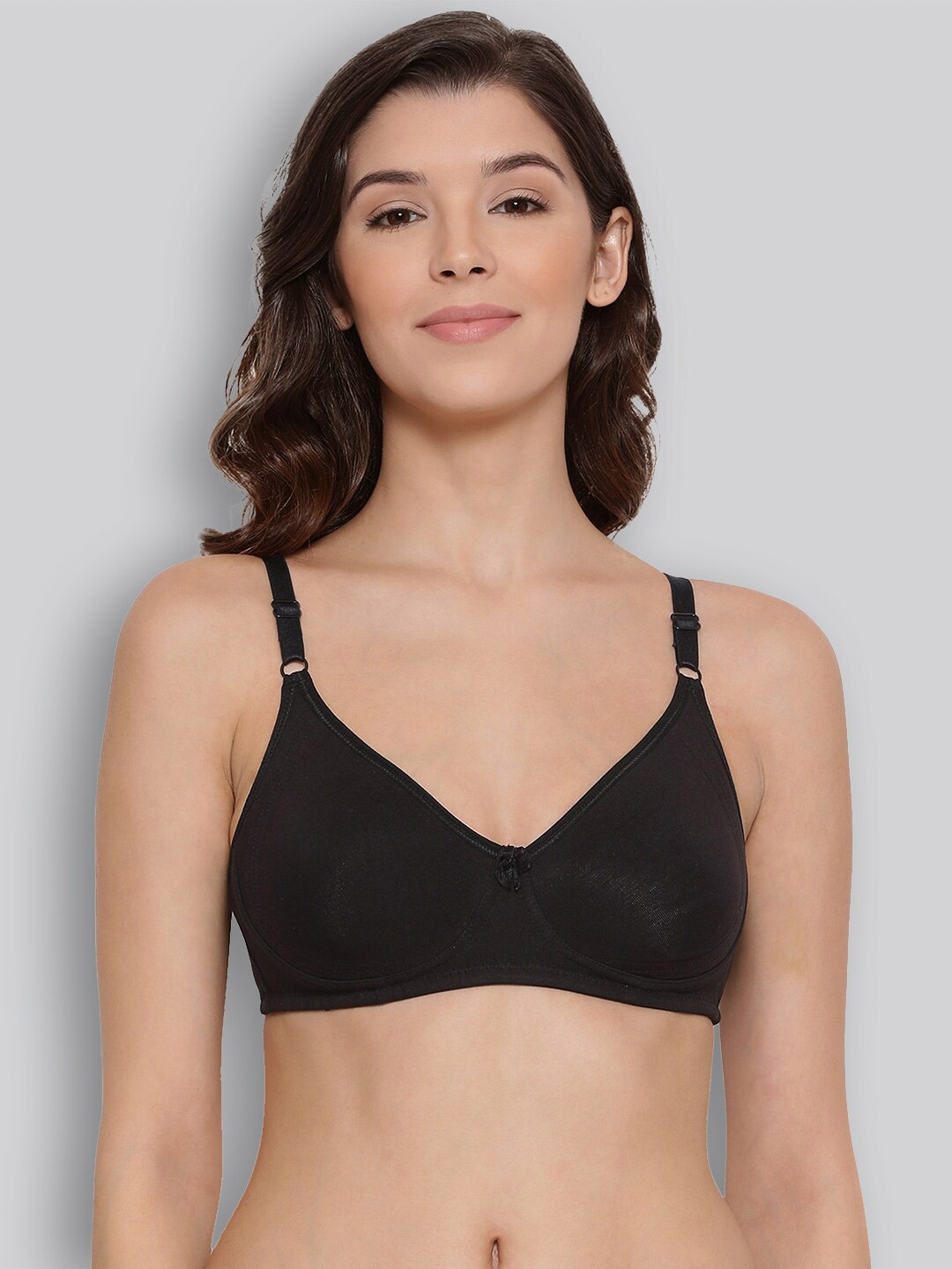 

LYRA Cotton Non Padded All Day Comfort Full Coverage Underwired Seamless Bra, Black