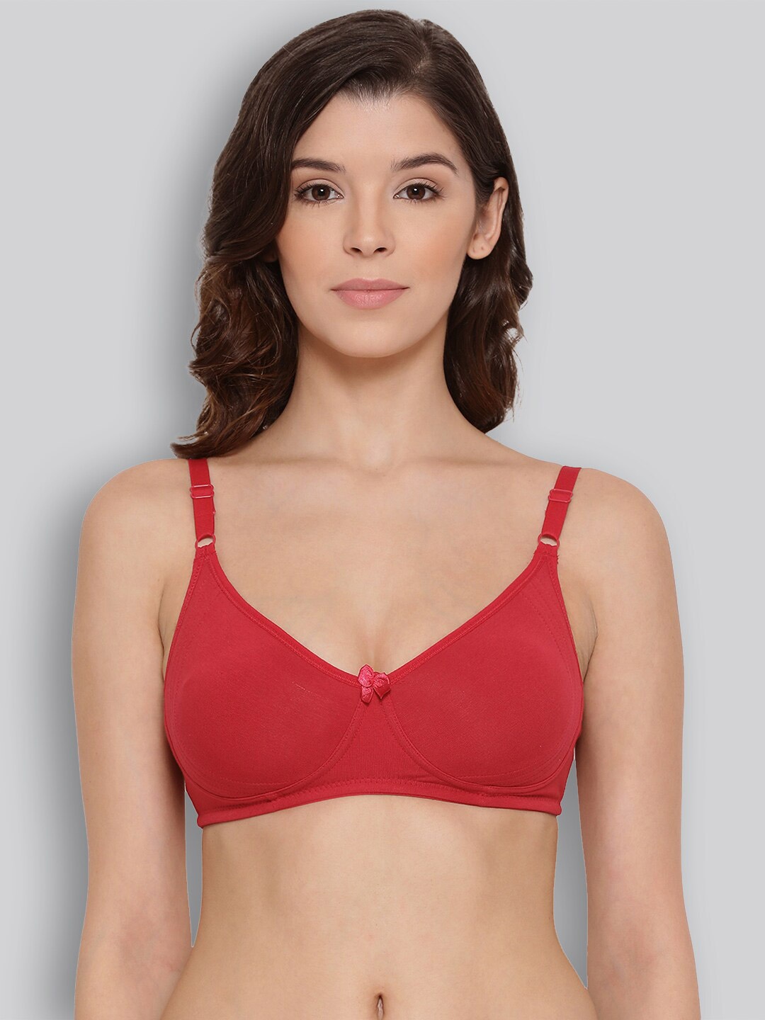 

LYRA Cotton Non Padded All Day Comfort Full Coverage Underwired Seamless Bra, Red
