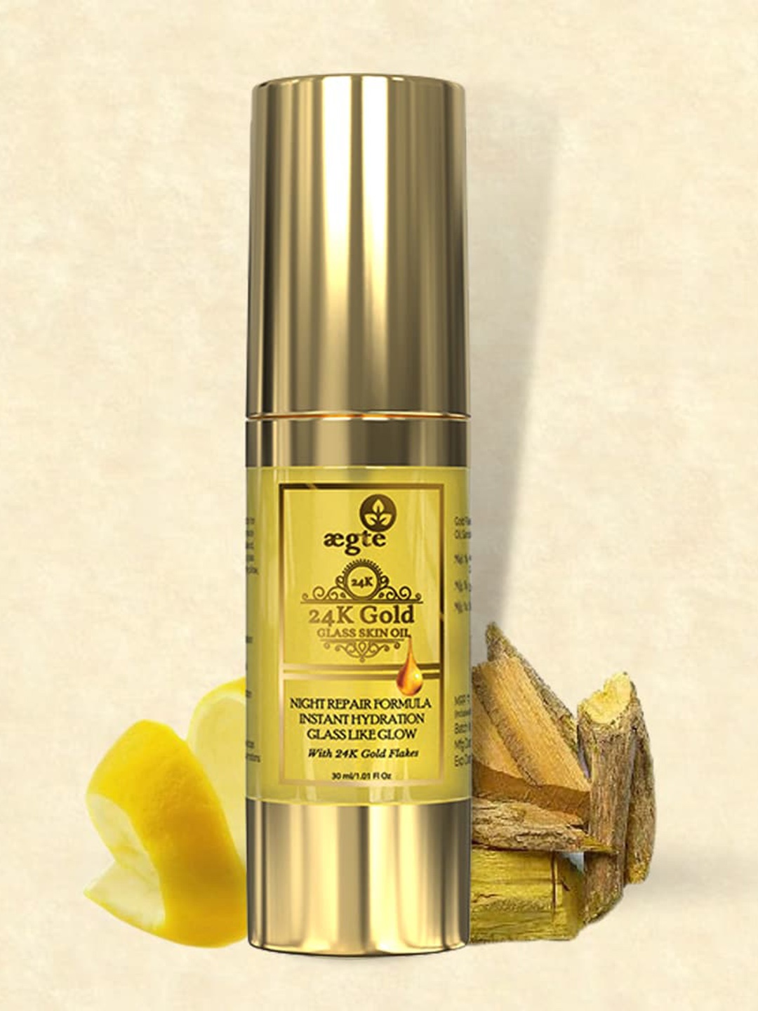 

Aegte 24K Gold Glass Skin Oil Night Repair Formula With Glow Booster - 30ml