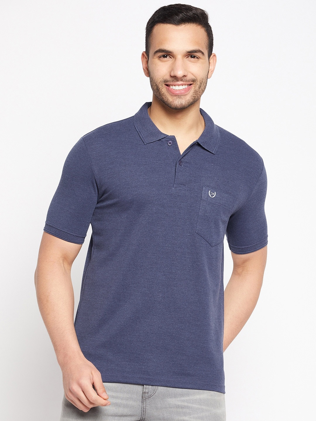 

Duke Polo Collar Cotton T-shirt, Navy blue