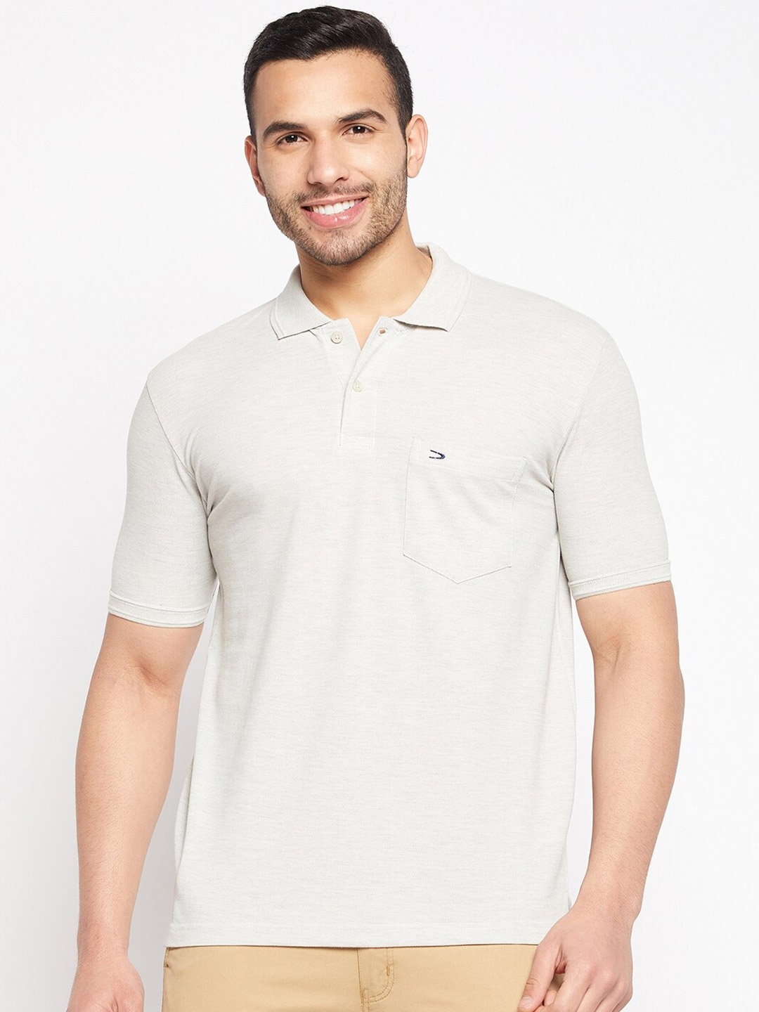 

Duke Polo Collar Cotton T-shirt, Grey