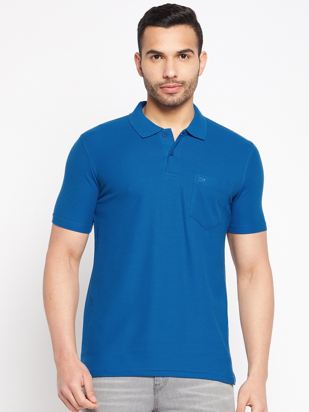 

Duke Polo Collar Short Sleeves Cotton T-shirt, Blue