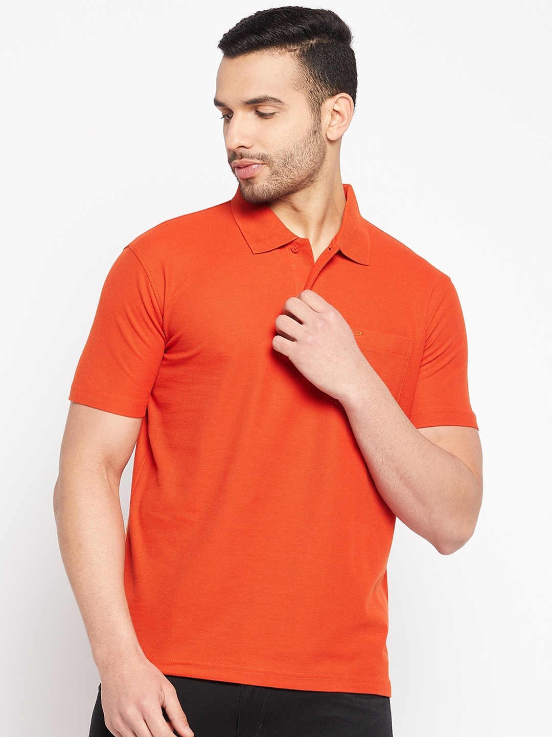 

Duke Polo Collar Short Sleeves Cotton T-shirt, Orange