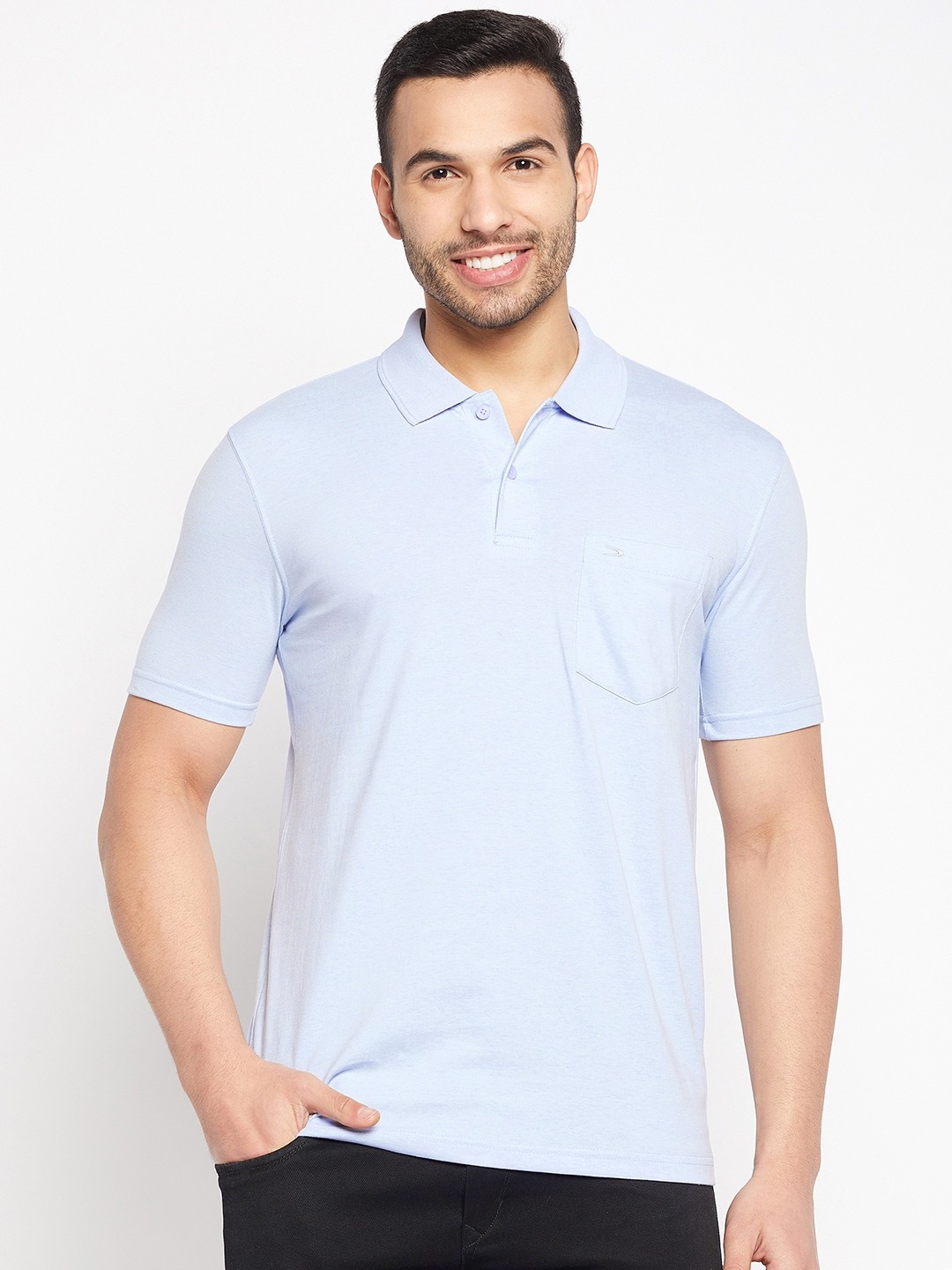 

Duke Polo Collar Cotton T-Shirt, Blue