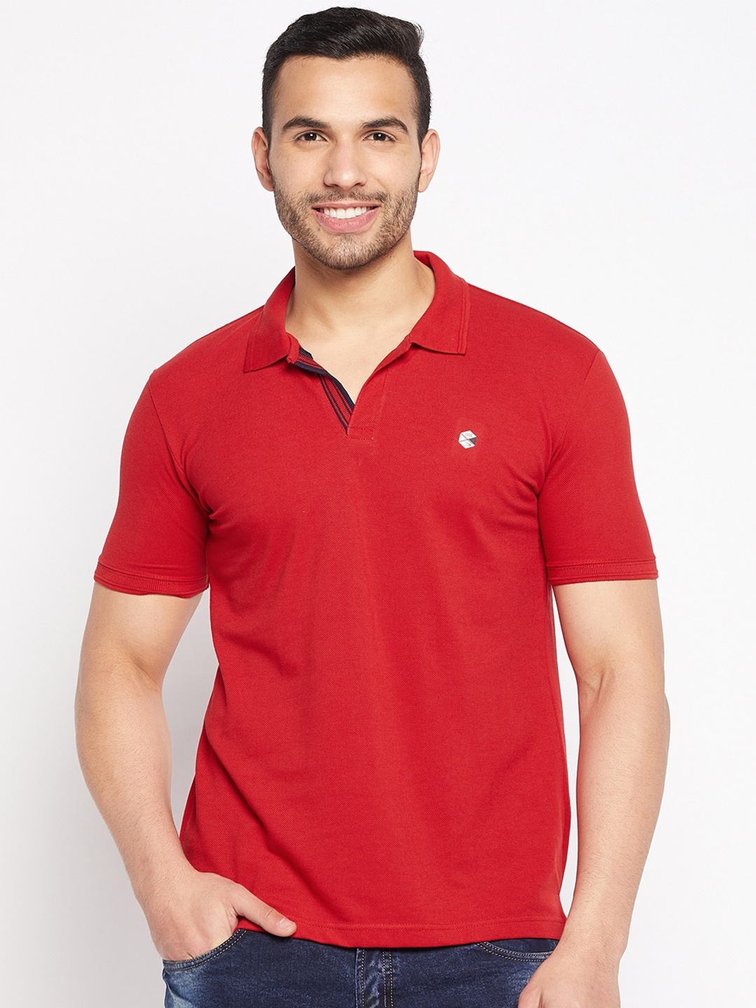 

Duke Polo Collar Cotton Slim Fit T-shirt, Red