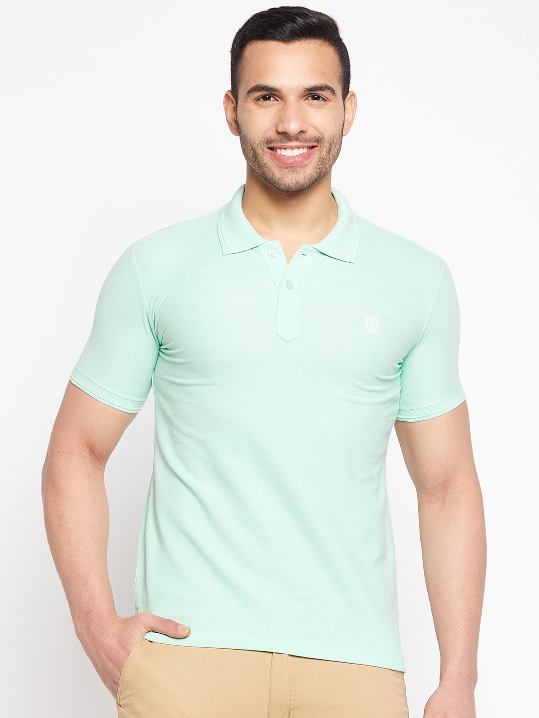 

Duke Polo Collar Cotton Slim Fit T-shirt, Sea green
