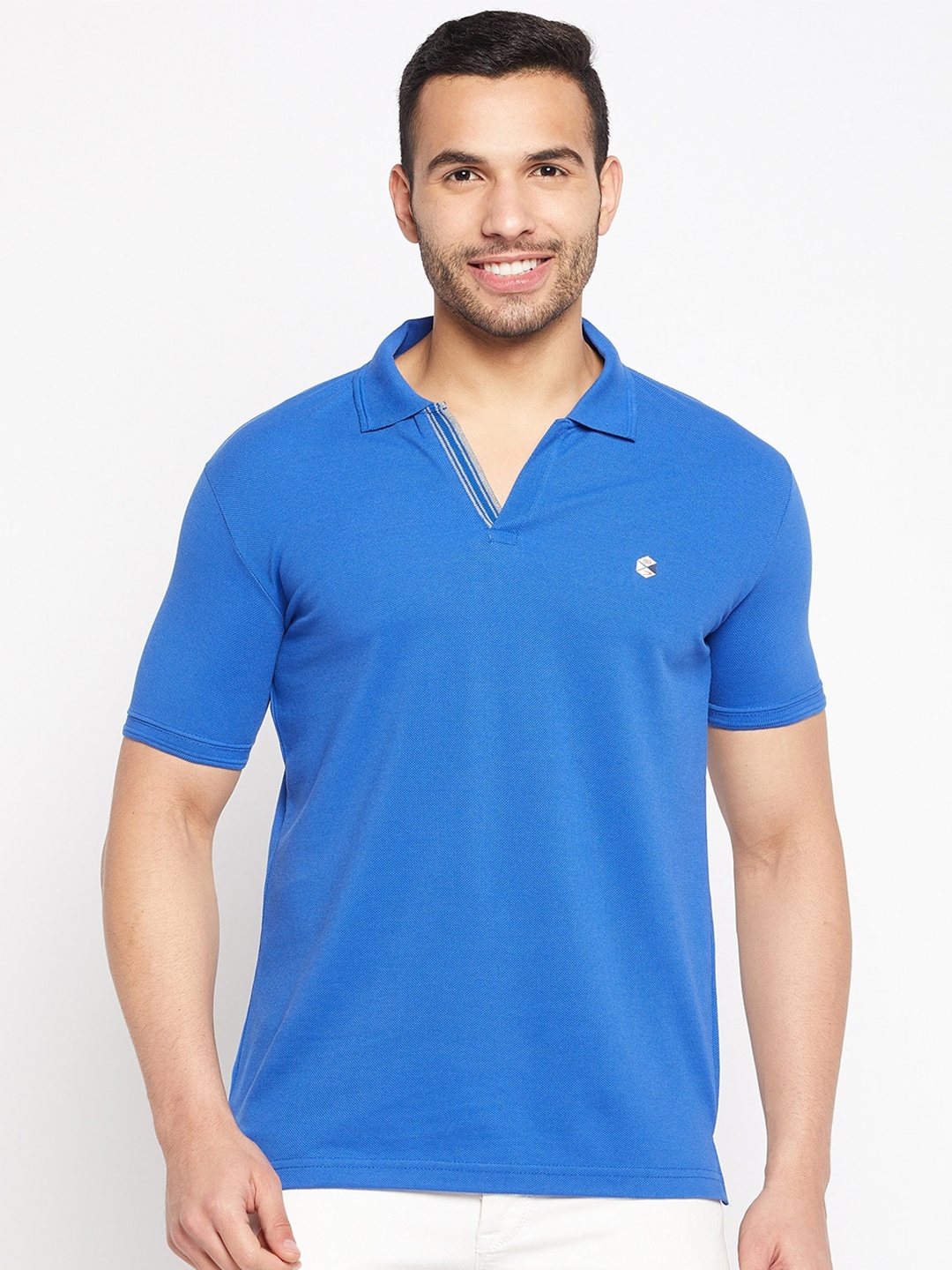 

Duke Polo Collar Cotton Slim Fit T-shirt, Blue