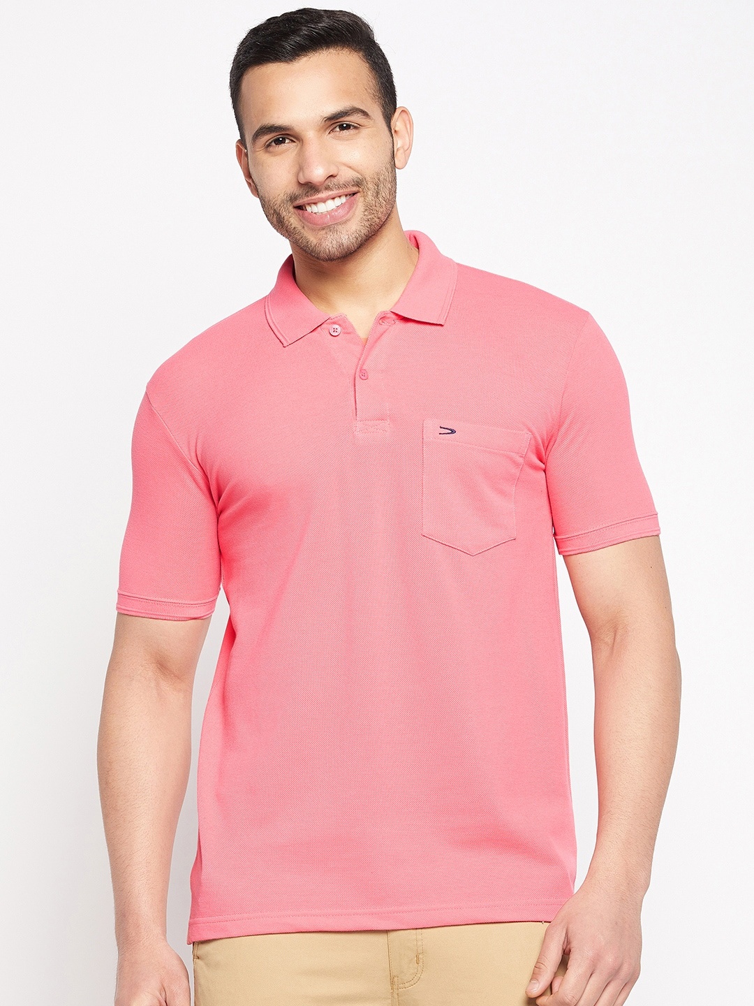 

Duke Polo Collar Cotton T-shirt, Pink