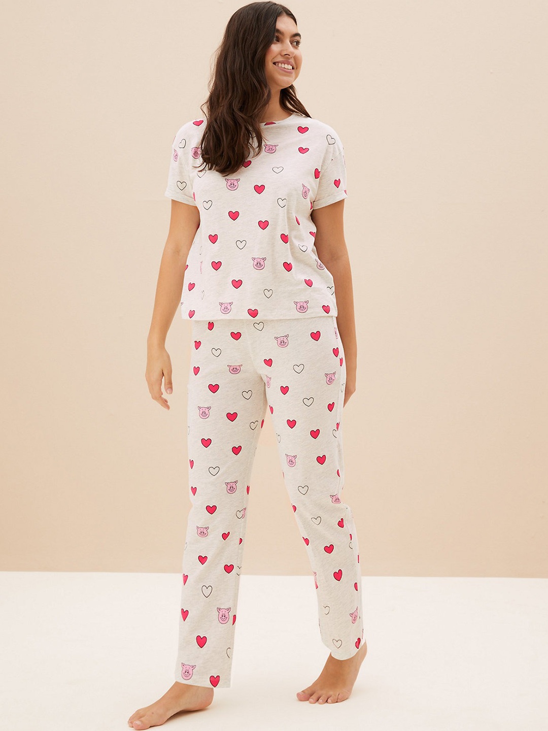 

Marks & Spencer Conversational Printed Night Suit, White