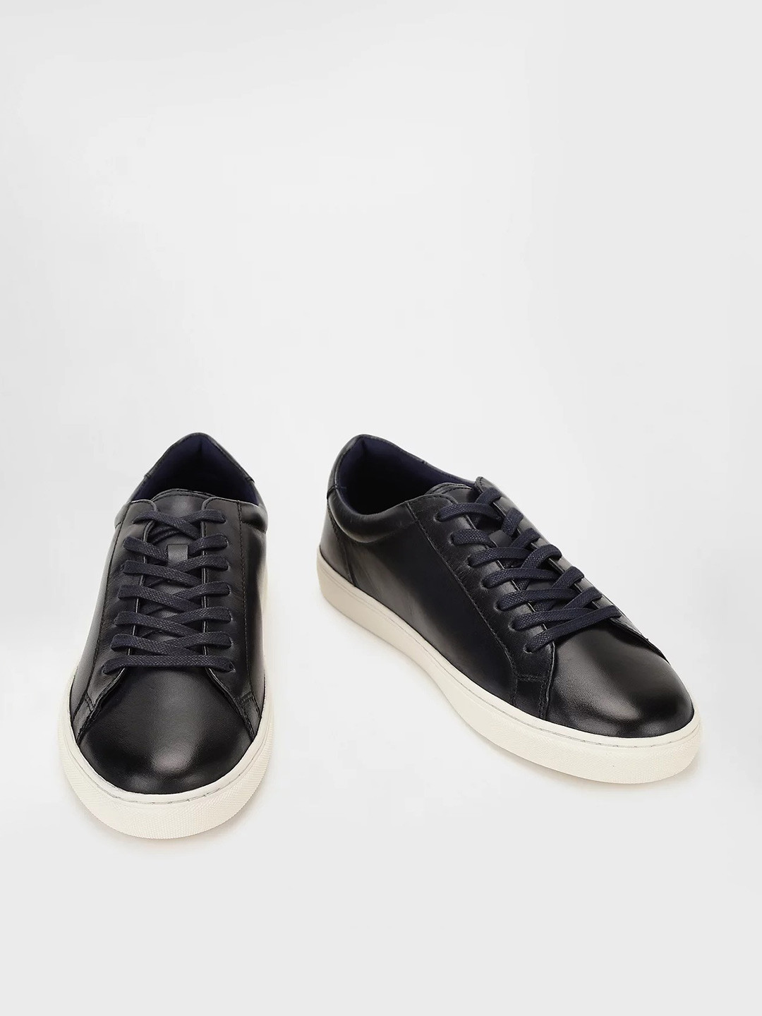 

Marks & Spencer Men Leather Lace-Up Sneakers, Navy blue