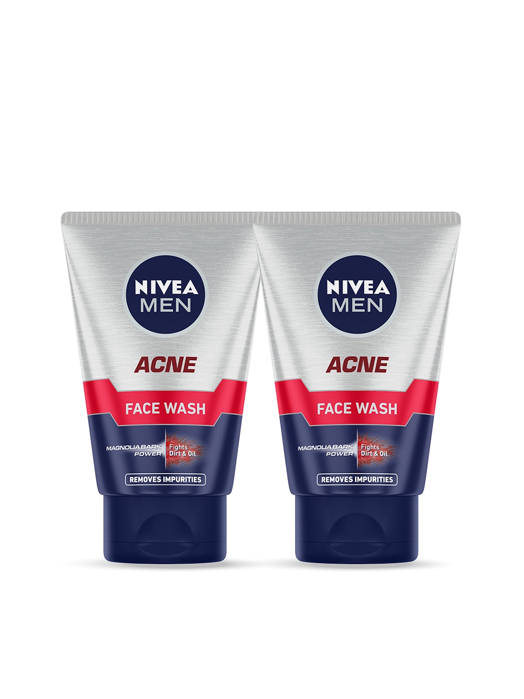 

Nivea Men Set of 2 Acne Face Wash with Magnolia Bark Power - 100ml Each, Grey