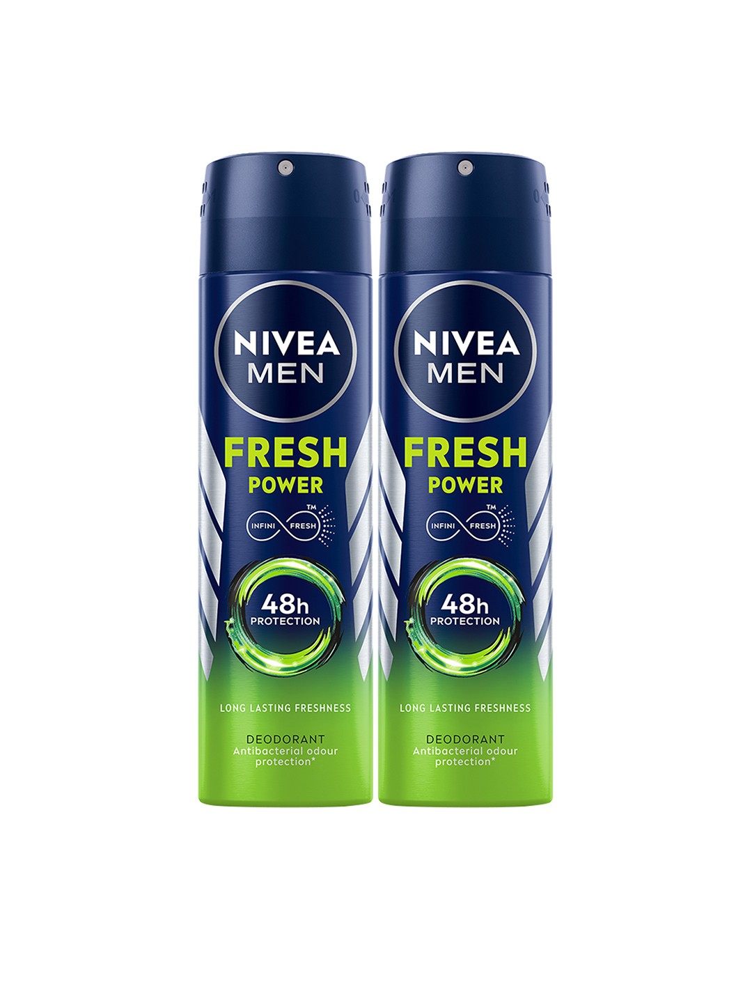 

Nivea Men Set Of 2 Long-Lasting Freshness Fresh Power Deodorants - 150ml Each, Navy blue
