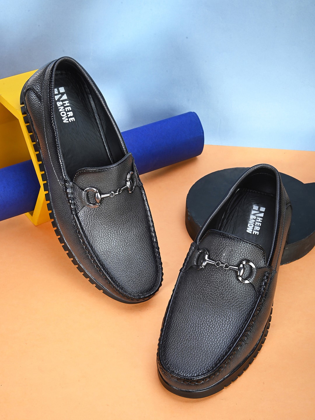 

HERE&NOW Men Textured Loafers, Grey