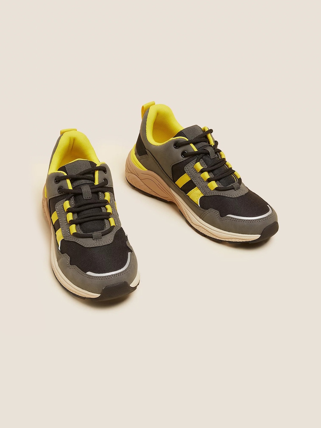 

Marks & Spencer Women Colourblocked Comfort Insole Sneakers, Khaki
